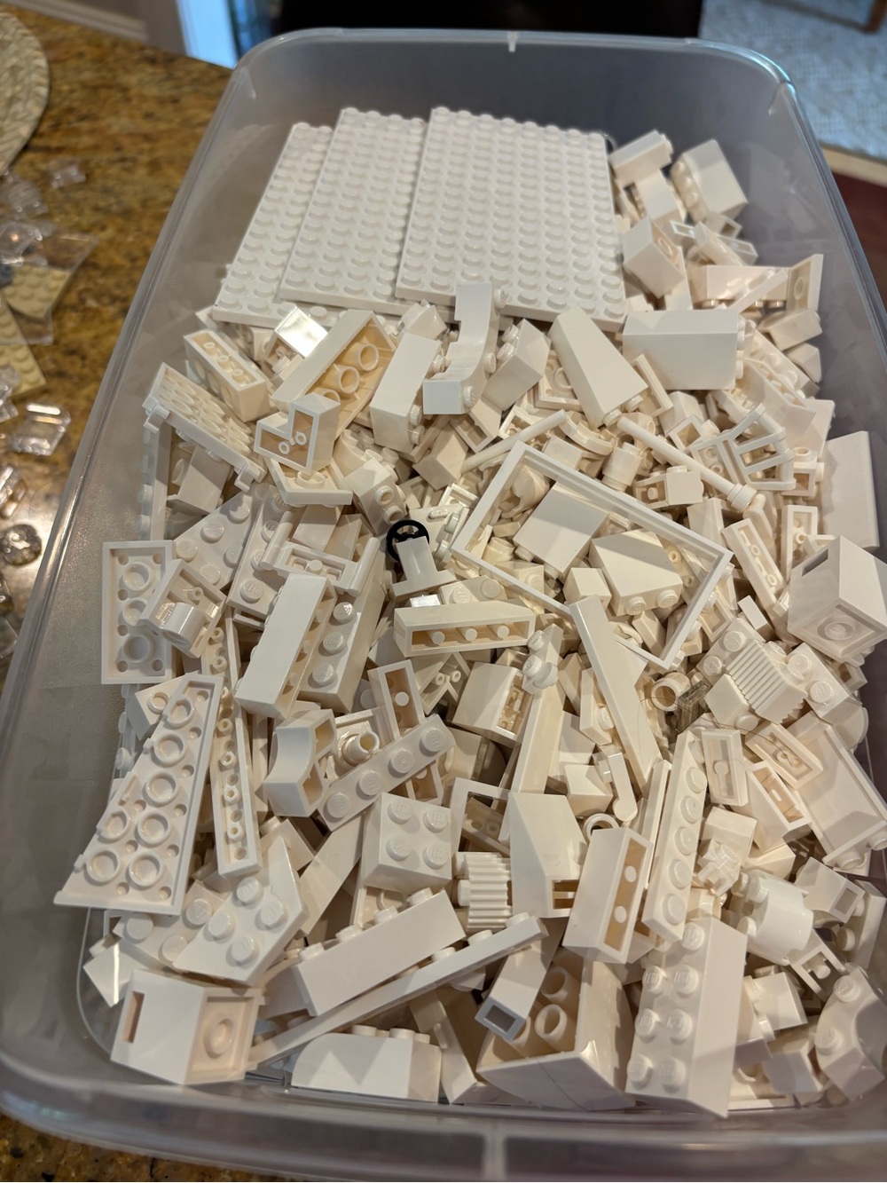 3lbs Assorted White Lego Lot - Bulk Pieces